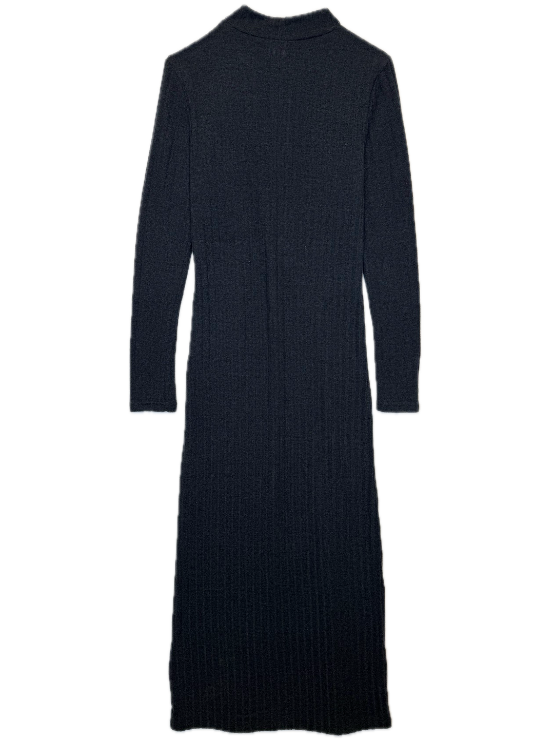 Navy Ribbed Mock Neck Dress