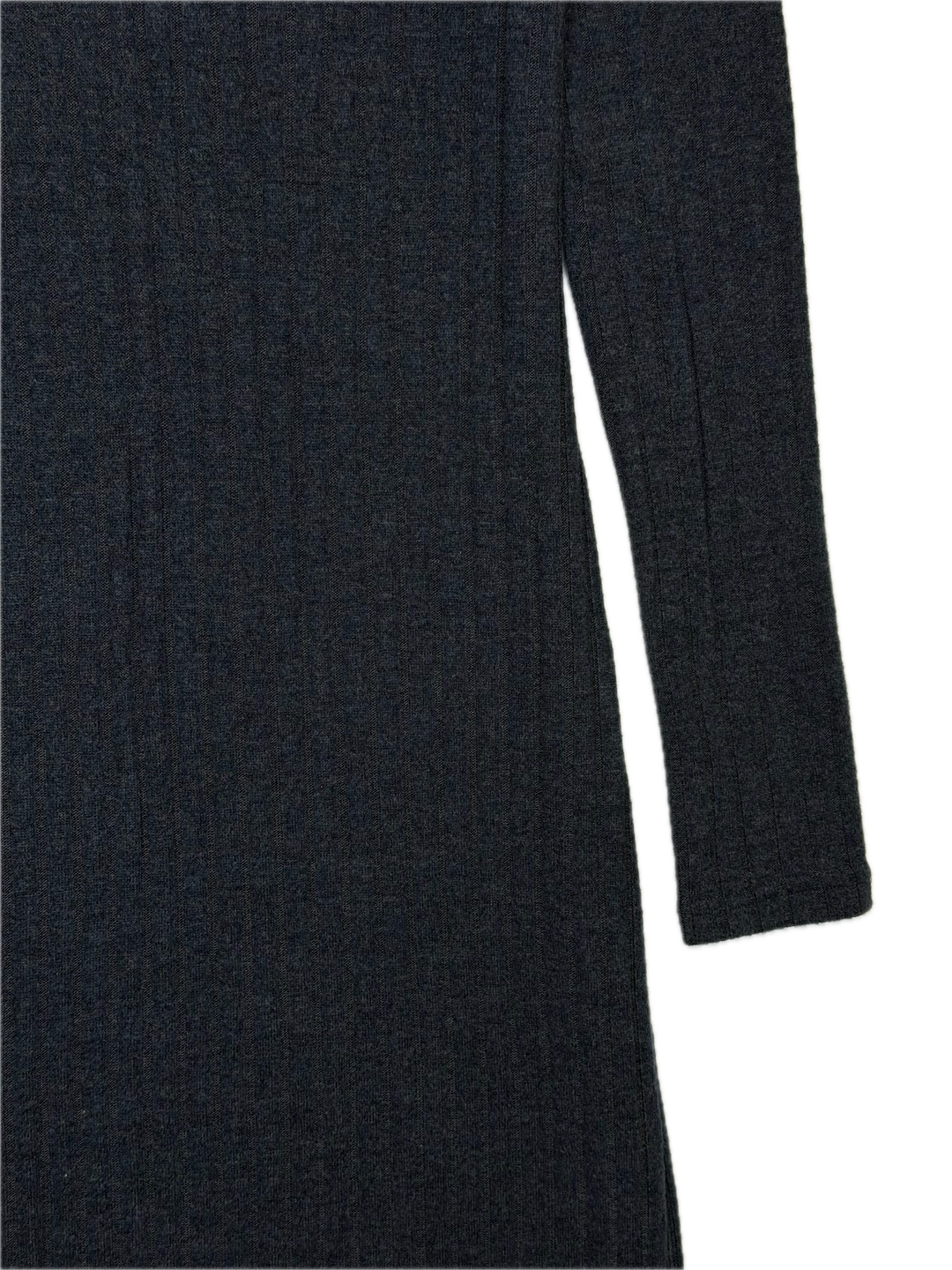 Navy Ribbed Mock Neck Dress