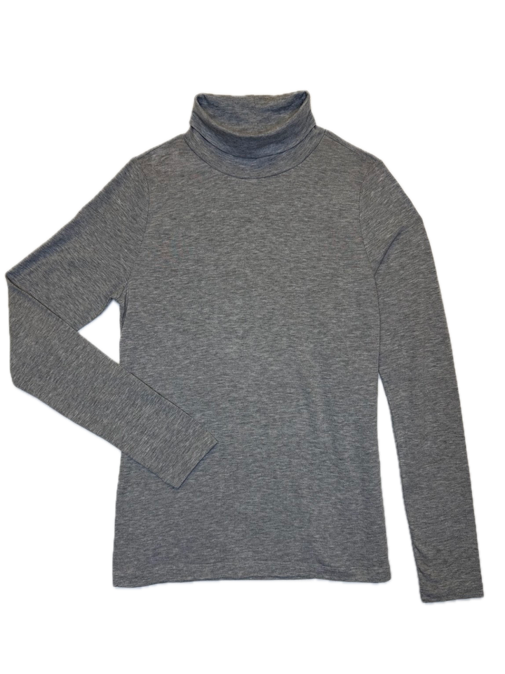 Grey Basic Turtleneck Top