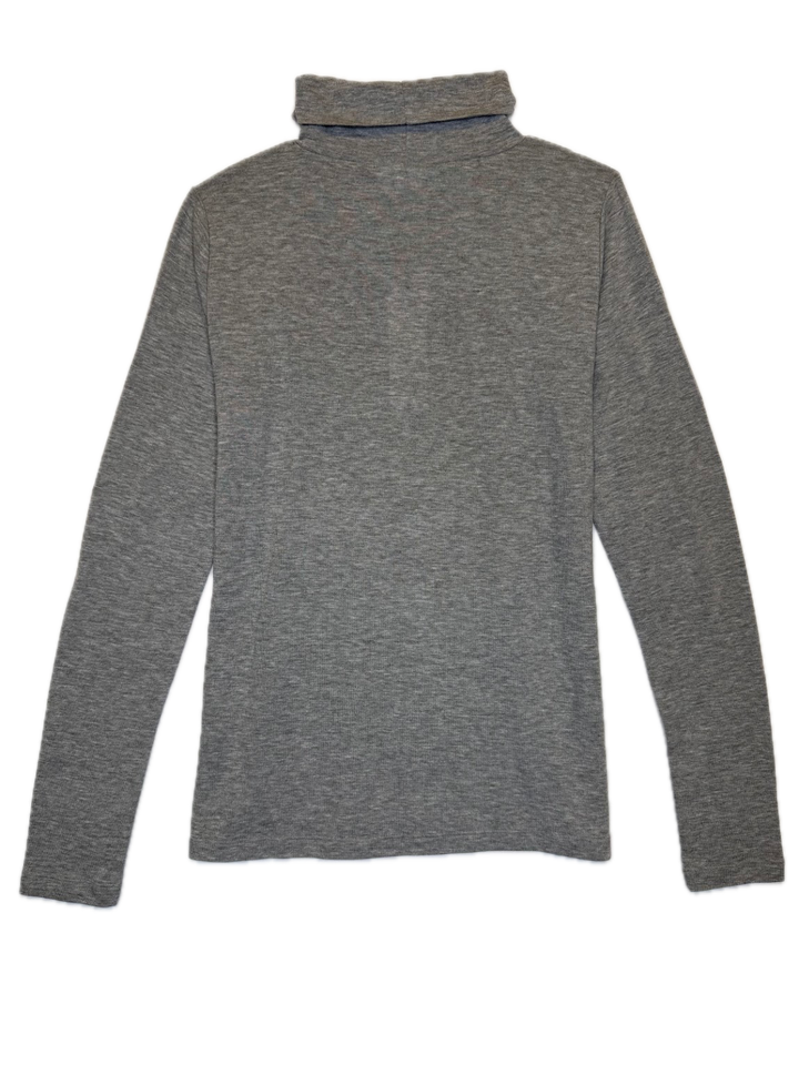 Grey Basic Turtleneck Top