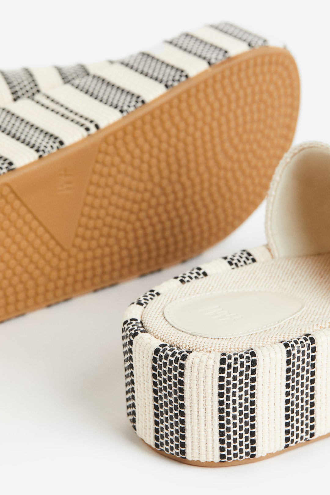 Striped Wedge Sandals, White/Striped