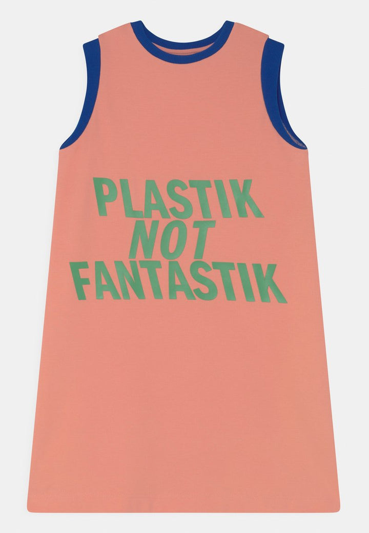 Girls Casual Dress - Peach / Blue