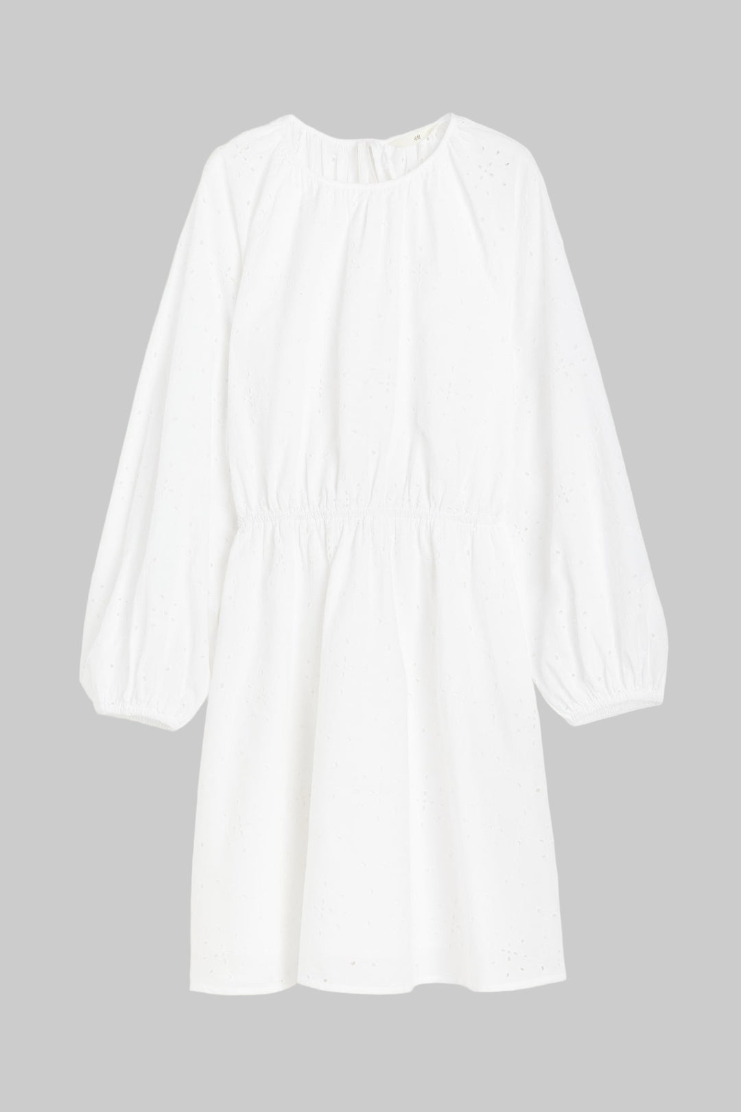 Smocked Cotton Dress, White