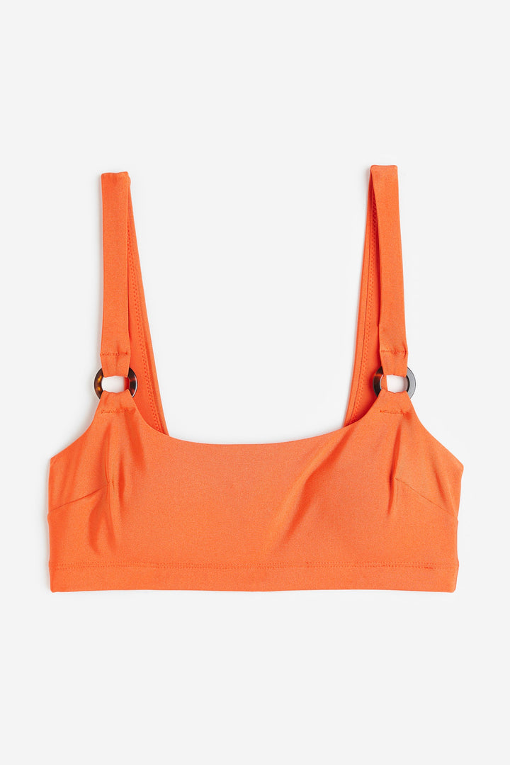 Padded Bikini Top with Rings, Orange