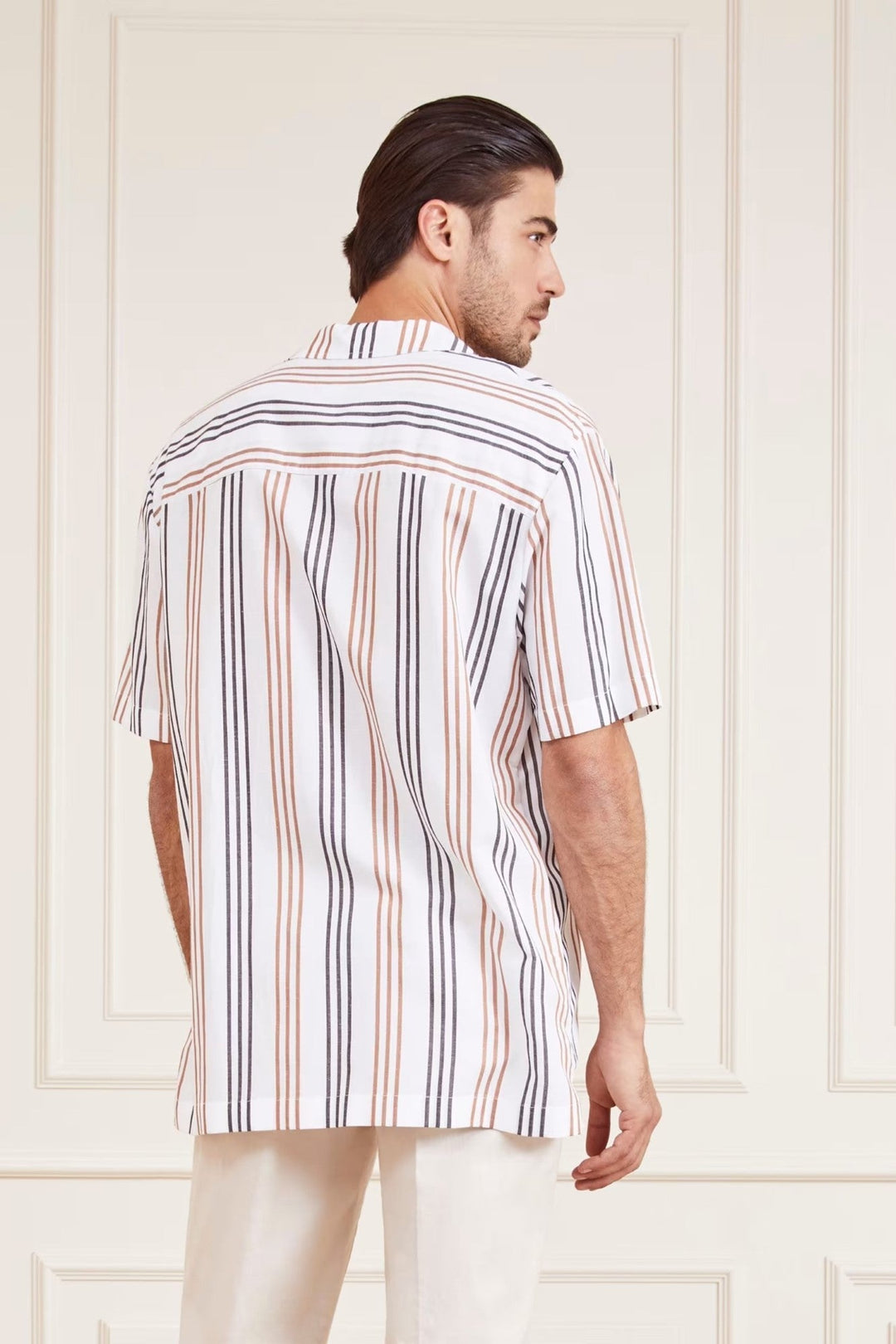 Striped Linen Polo Shirt