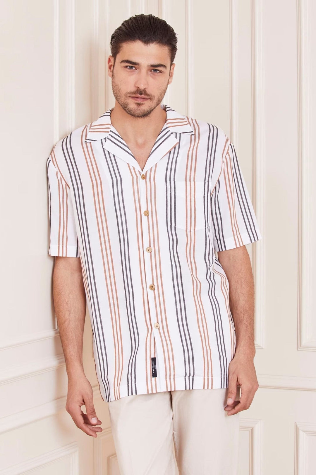 Striped Linen Polo Shirt