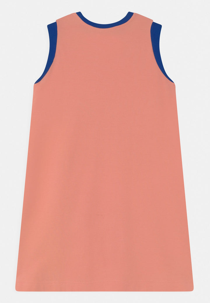 Girls Casual Dress - Peach / Blue