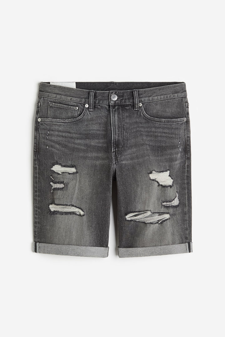 Regular Denim Shorts, Grey