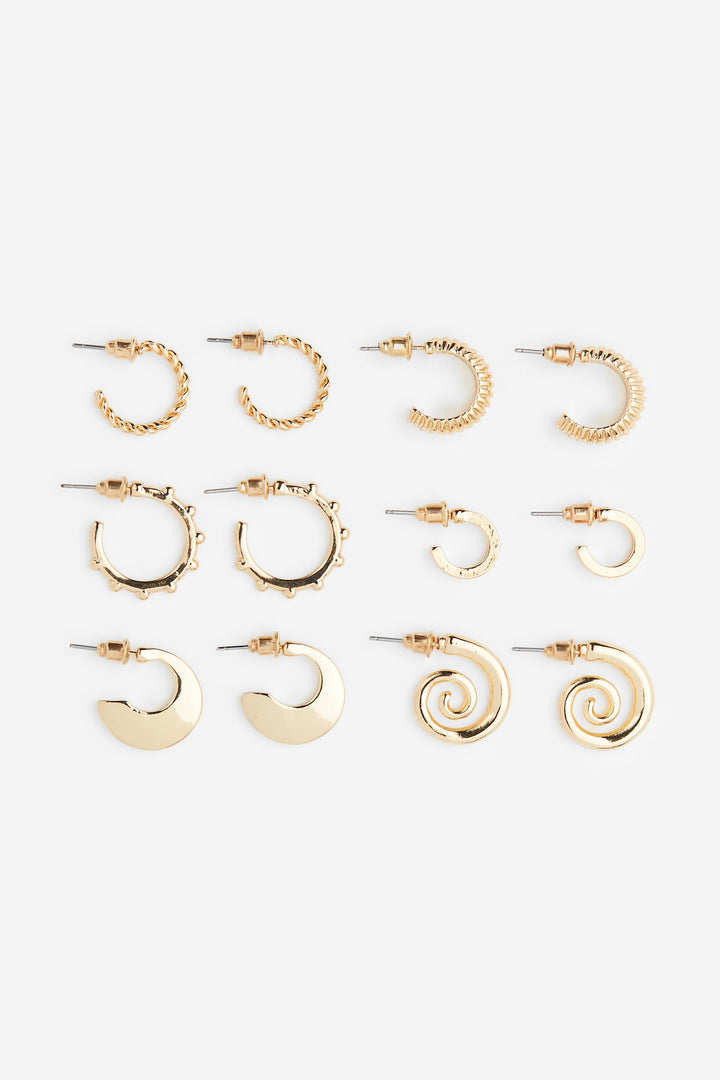 6 pairs hoop earrings