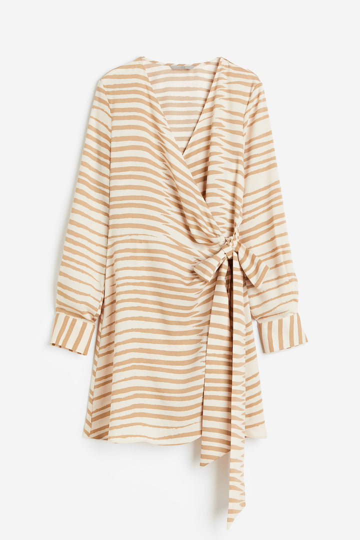 Zebra-Print Dress, Light Beige