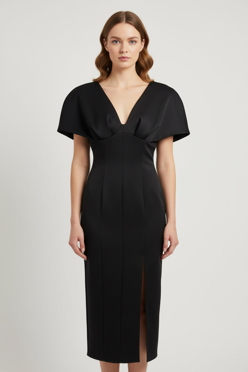 Melna midi kleita