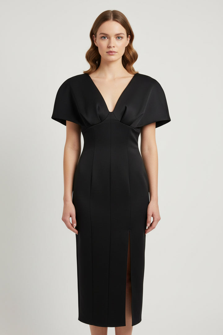 Melna midi kleita