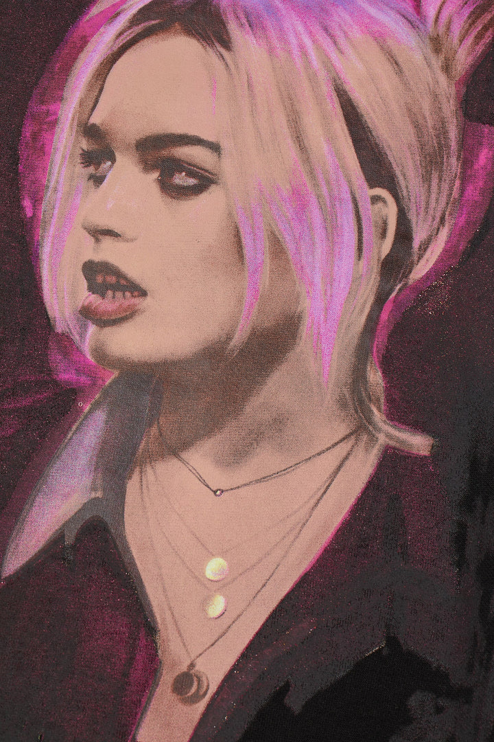 Oversized Printed Sweatshirt, Black