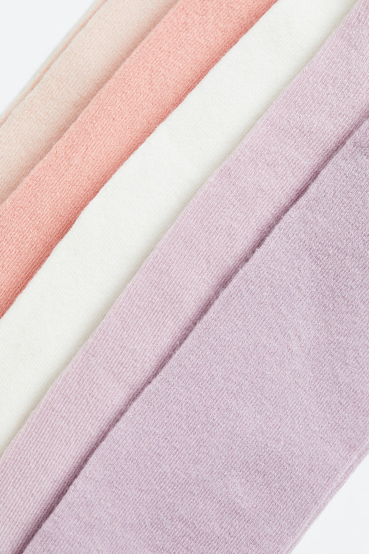 2-Pack Baby Tights, Purple/Pink/Natural White