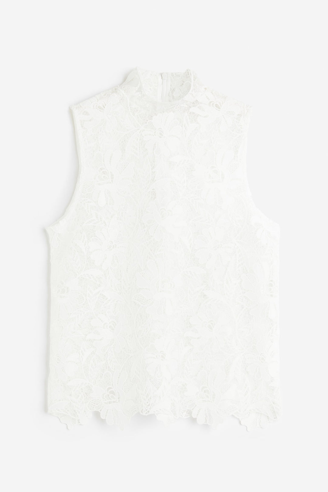 Mežģīņu tops, balts