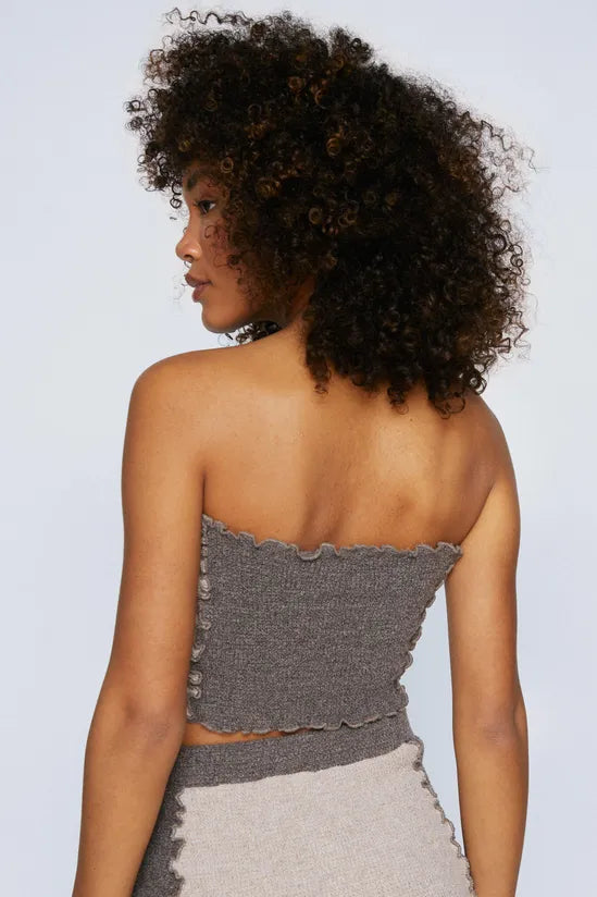 Exposed Seam Knitted Bandeau Top