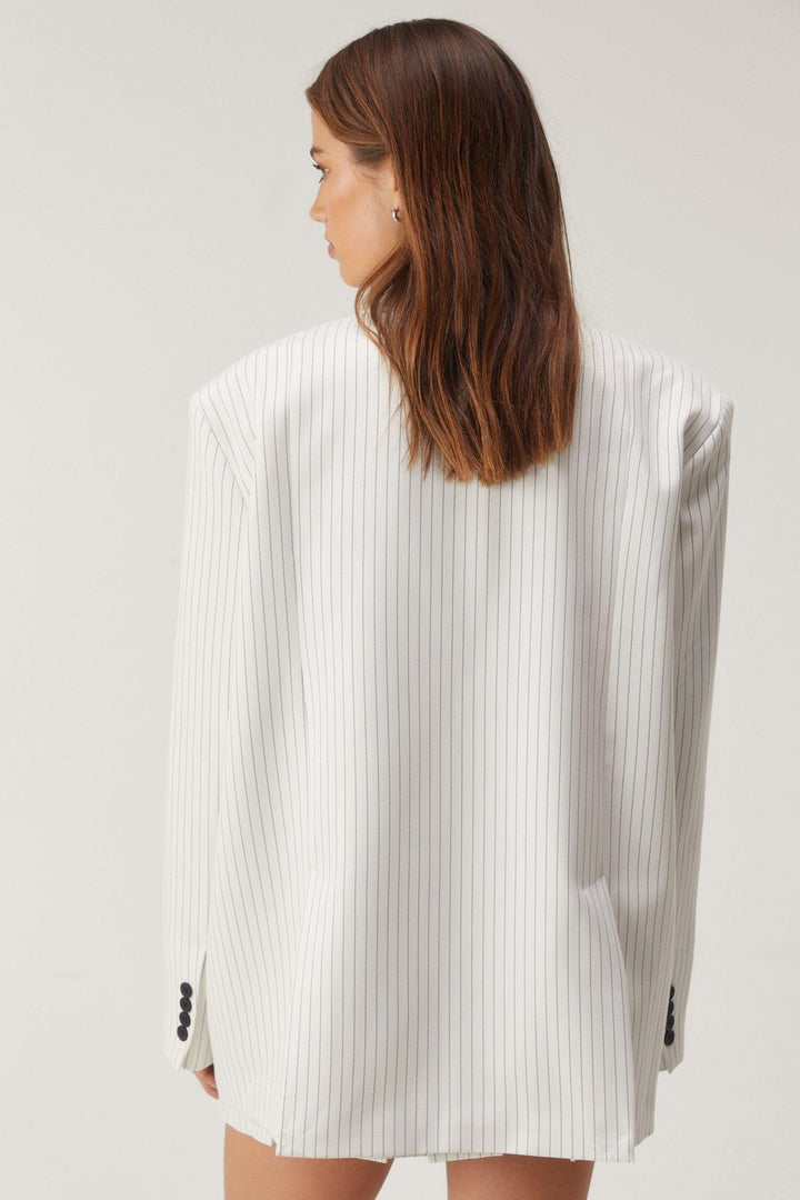 Pinstripe Oversized Blazer