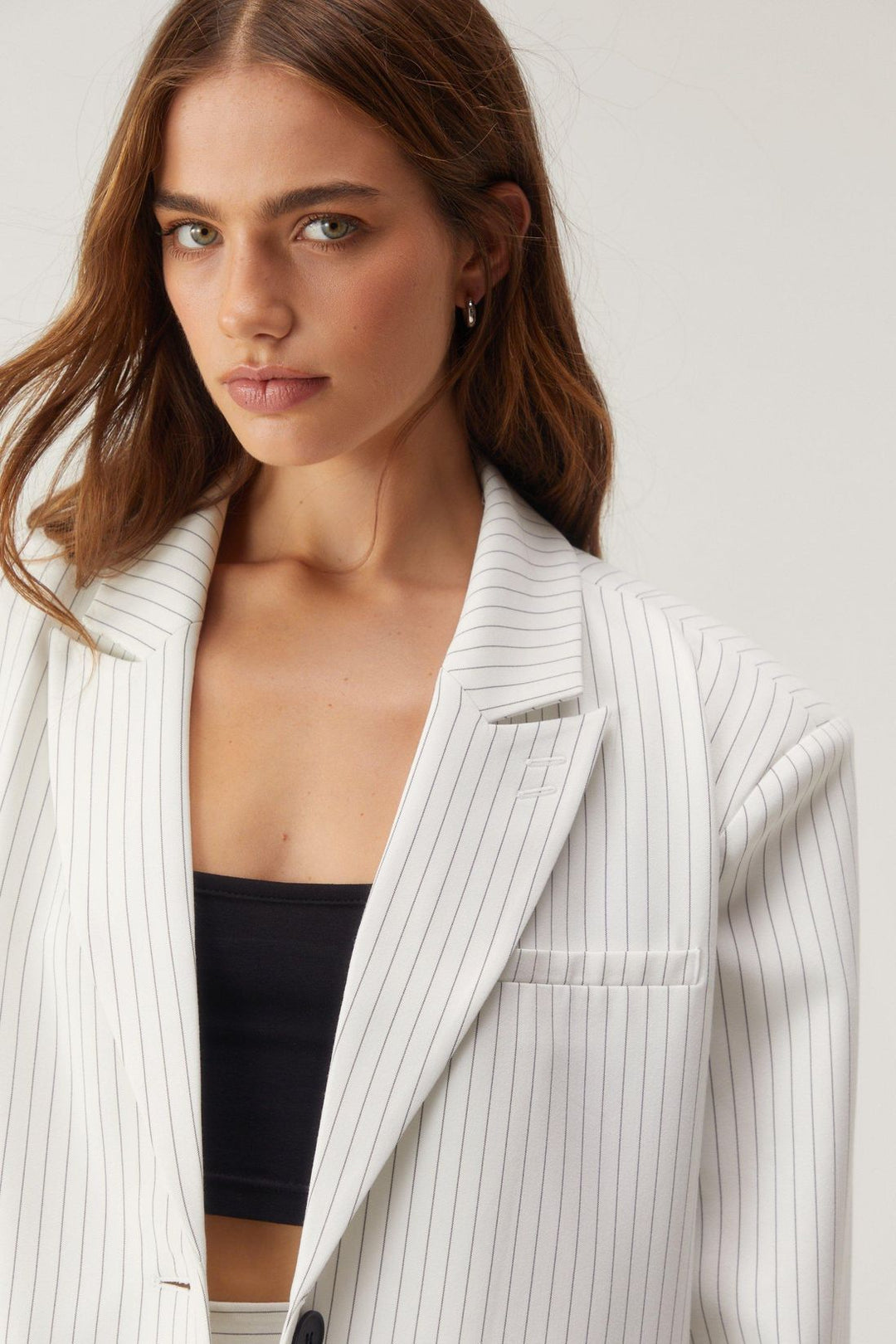 Pinstripe Oversized Blazer