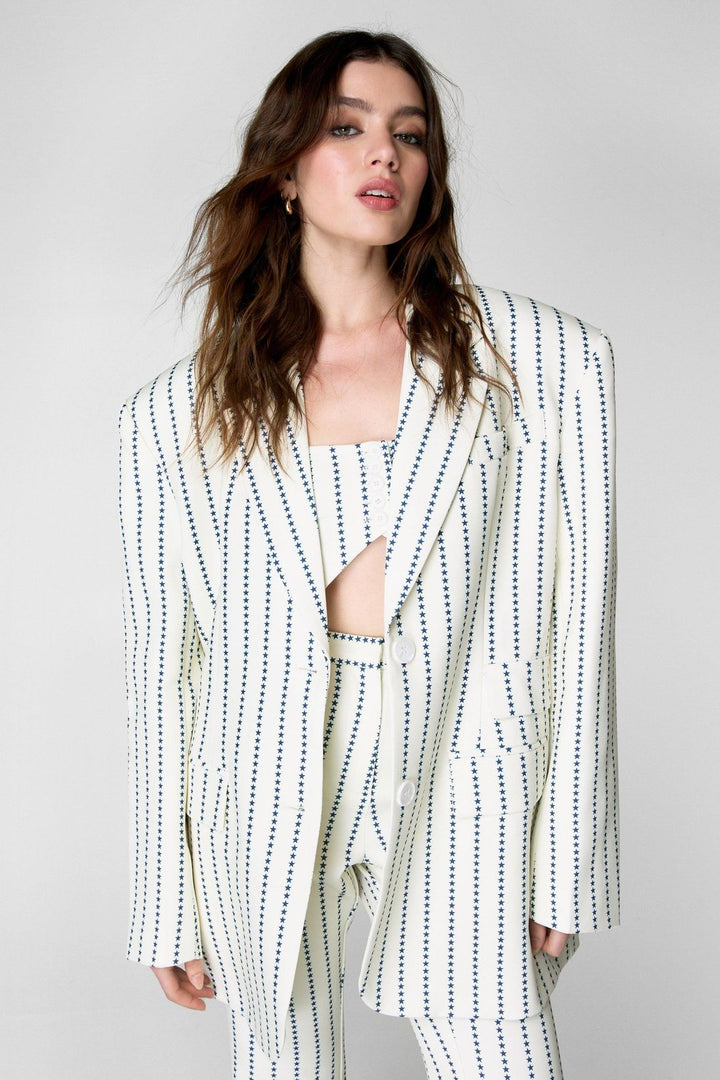 Star Print Blazer
