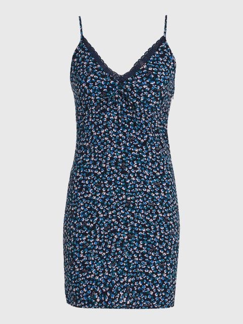 Tommy Hilfiger Ditsy Floral Lace‑Trim Dress