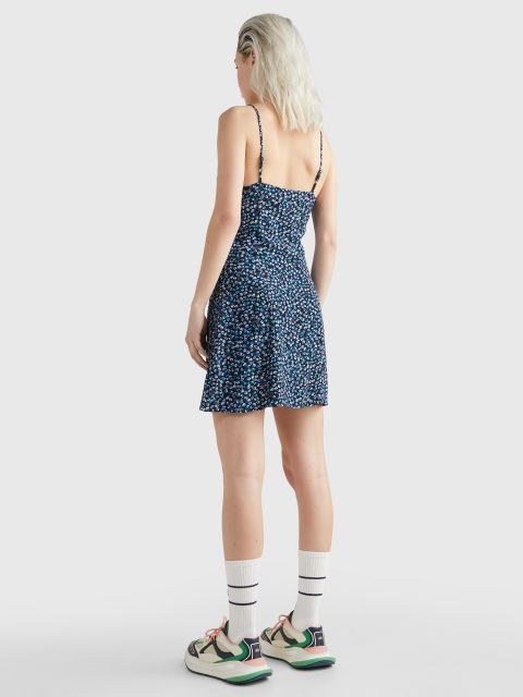 Tommy Hilfiger Ditsy Floral Lace‑Trim Dress