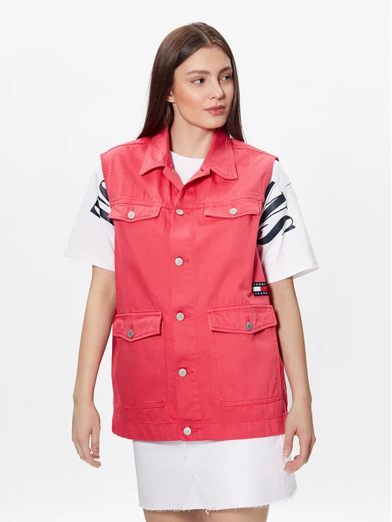 Tommy Jeans Women's Flash Pink Oversized Vest