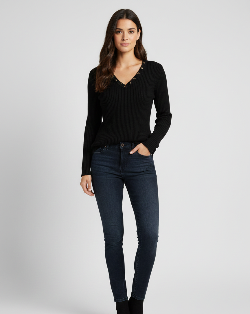 Off-Shoulder Ribbed Sweater