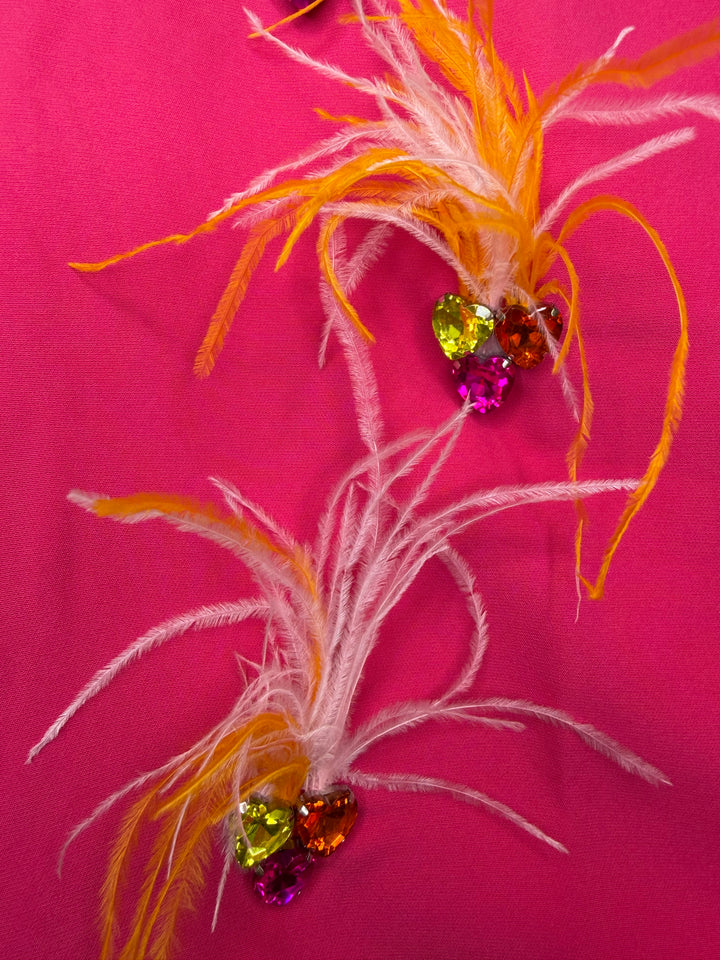 Premium Feather Embellished Tailored Mini Skirt