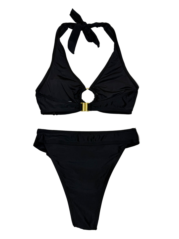 Melns viendaļīgs peldkostīms