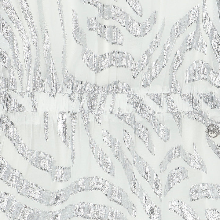 Girls Midi Dress - White / Silver