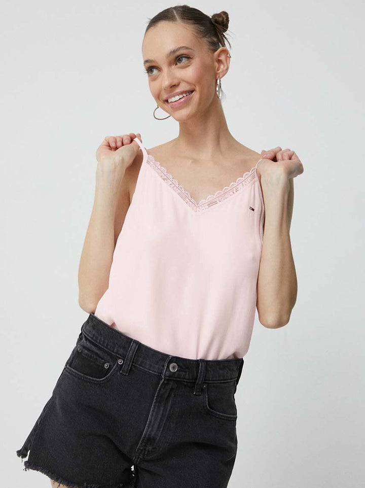 Tommy Hilfiger Women's White Essential Lace Top