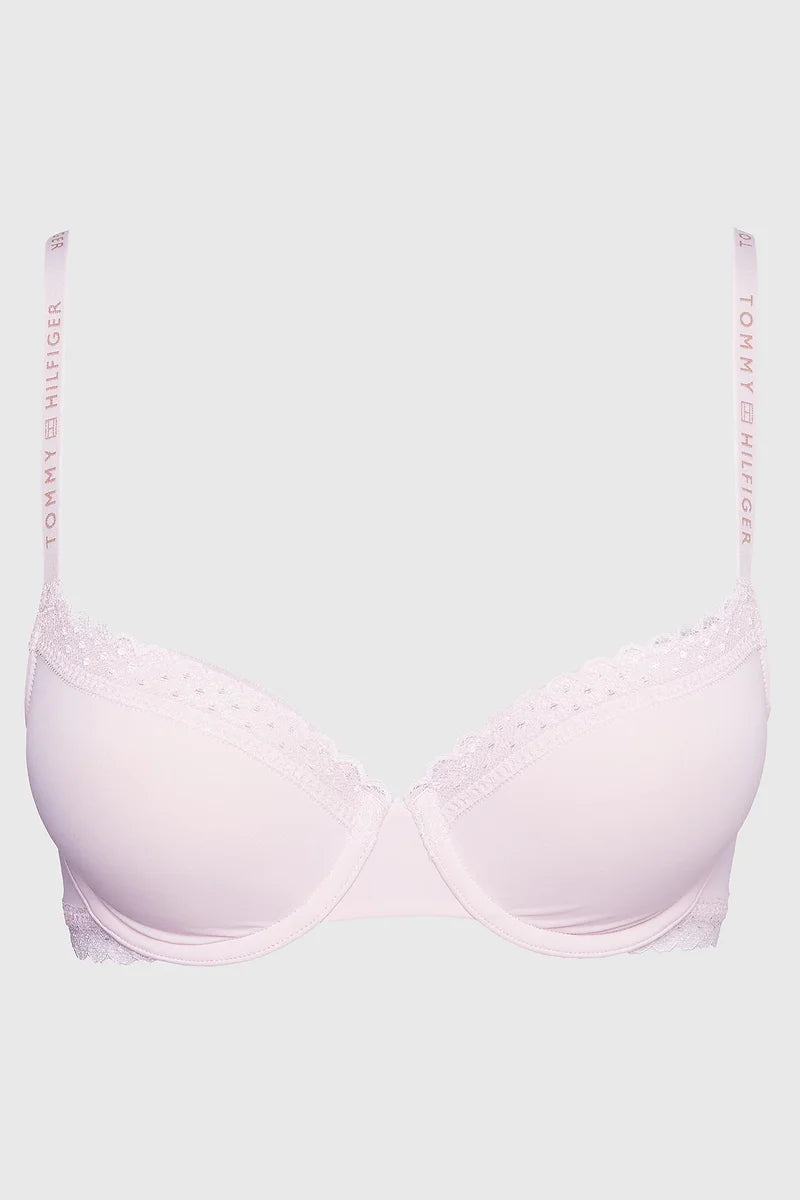 Tommy Hilfiger Tonal Logo Lace Demi‑Cup Bra