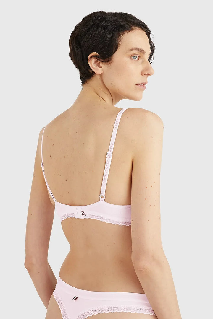 Tommy Hilfiger Tonal Logo Lace Demi‑Cup Bra