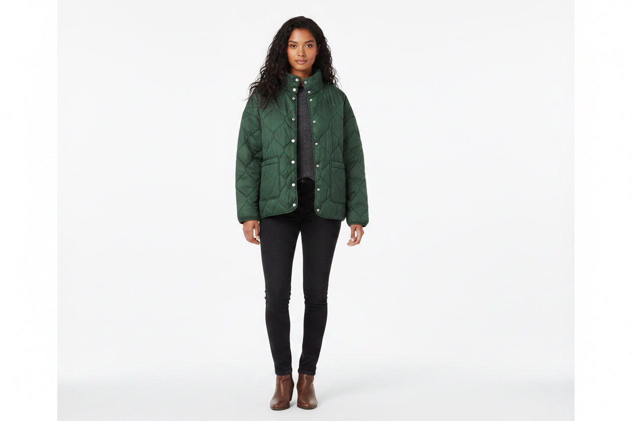 Womens Puffer - Dark Green
