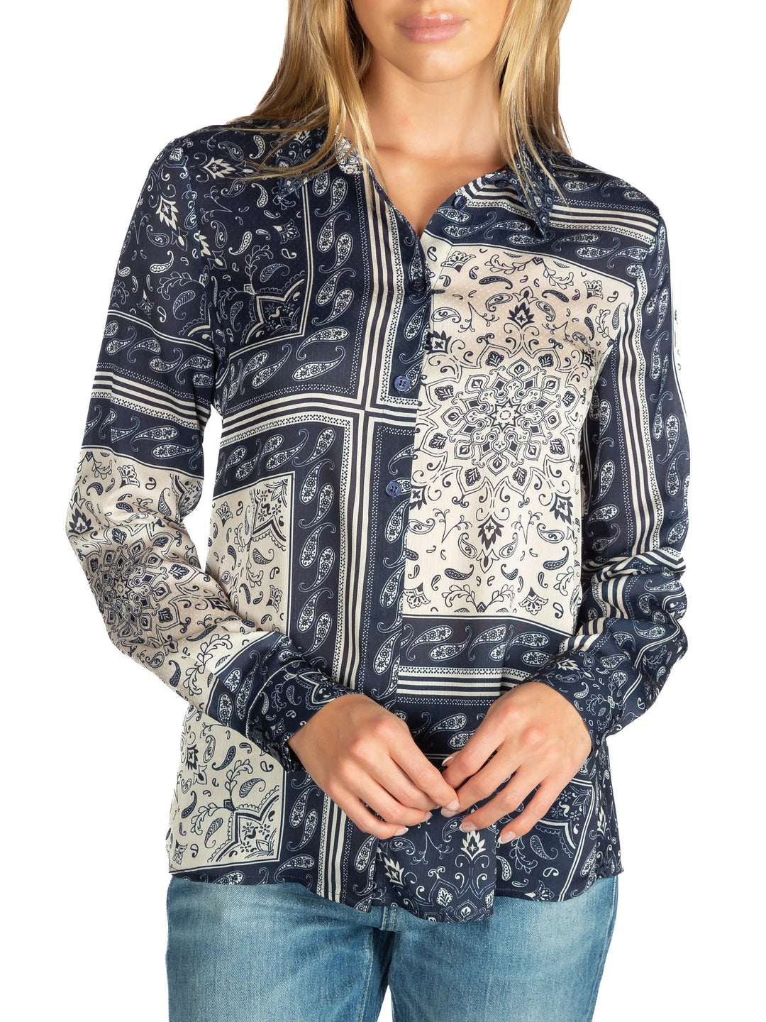 Printed Sashiko Blouse