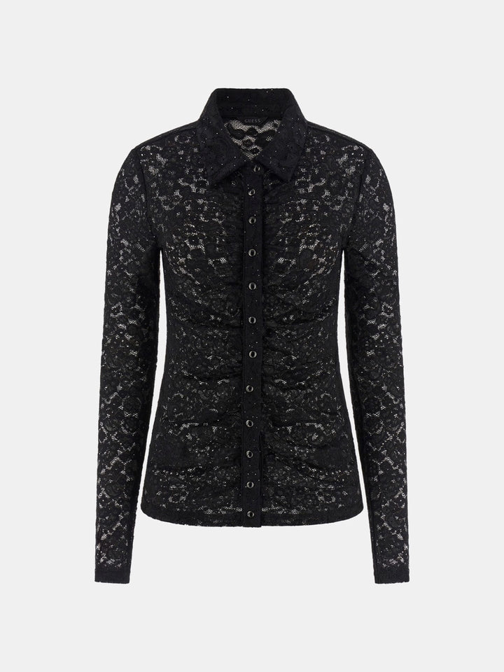 Sheer Lace Blouse Black