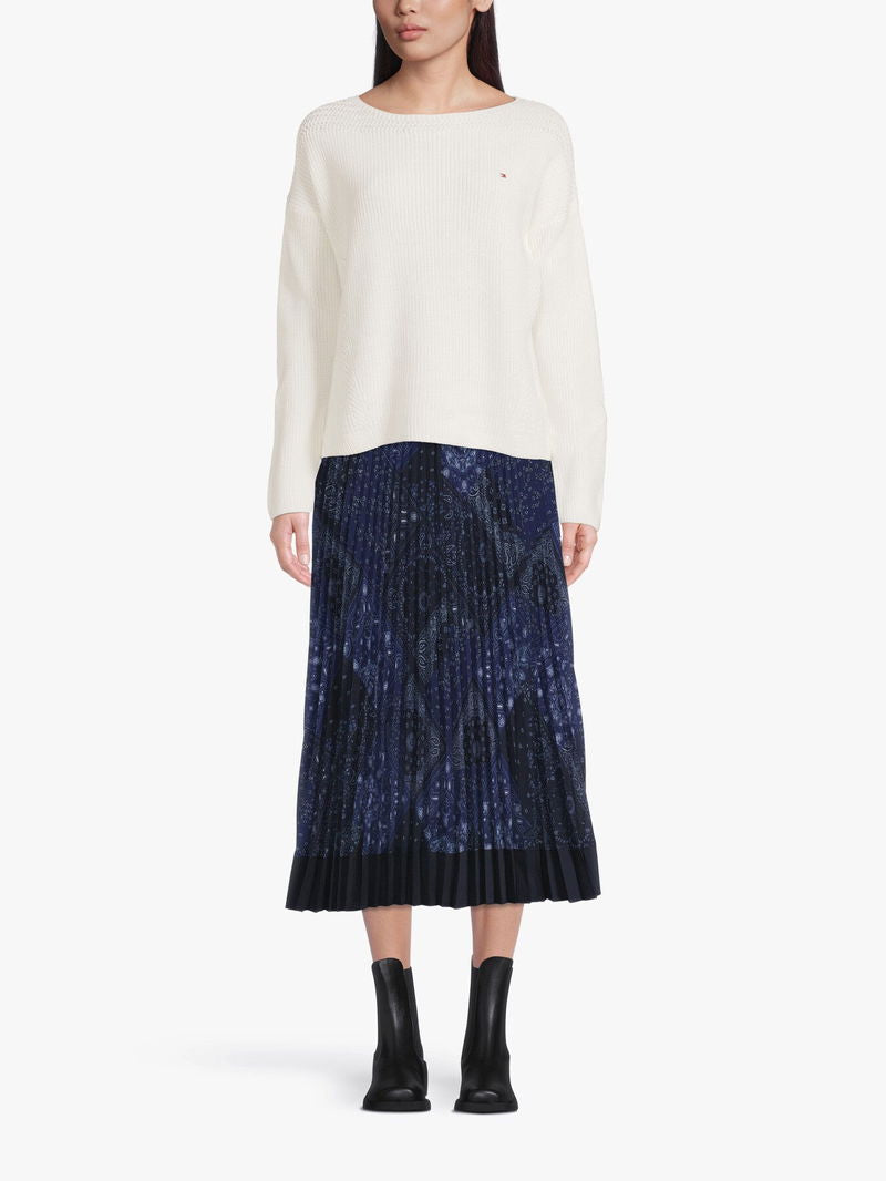 Tommy Hilfiger Paisley Pleated Midi Skirt