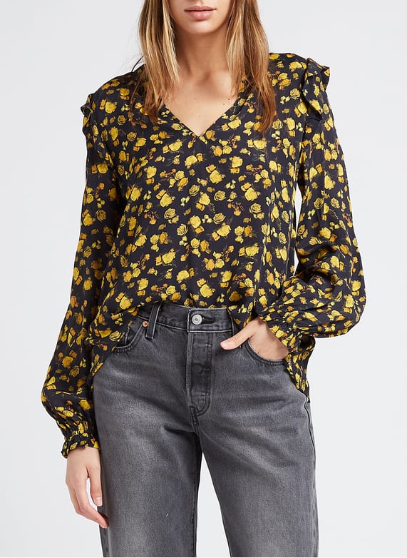 Tommy Hilfiger Frosted Floral Print V-Neck Blouse