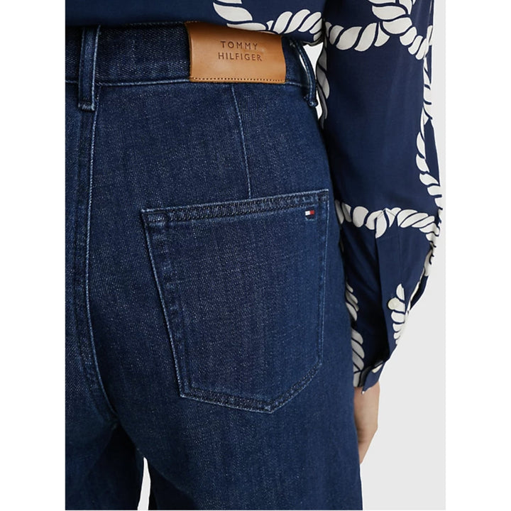 Tommy Hilfiger High-Rise Flared Denim Shorts with Braided Belt