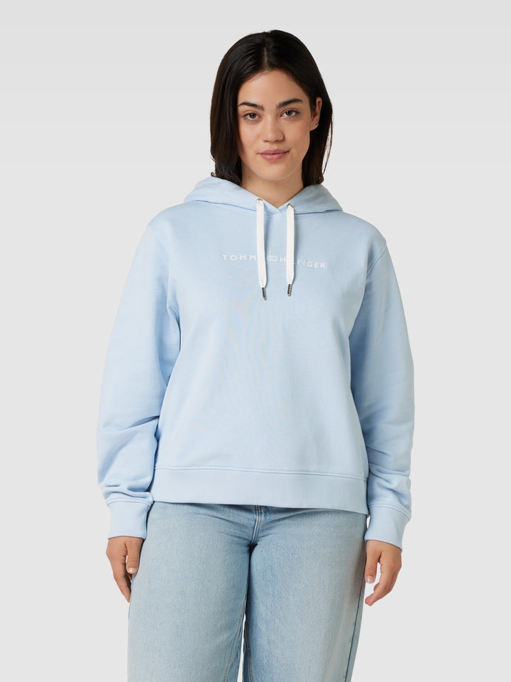 Tommy Hilfiger Curve Hoodie with Embroidered Logo (Breezy Blue)
