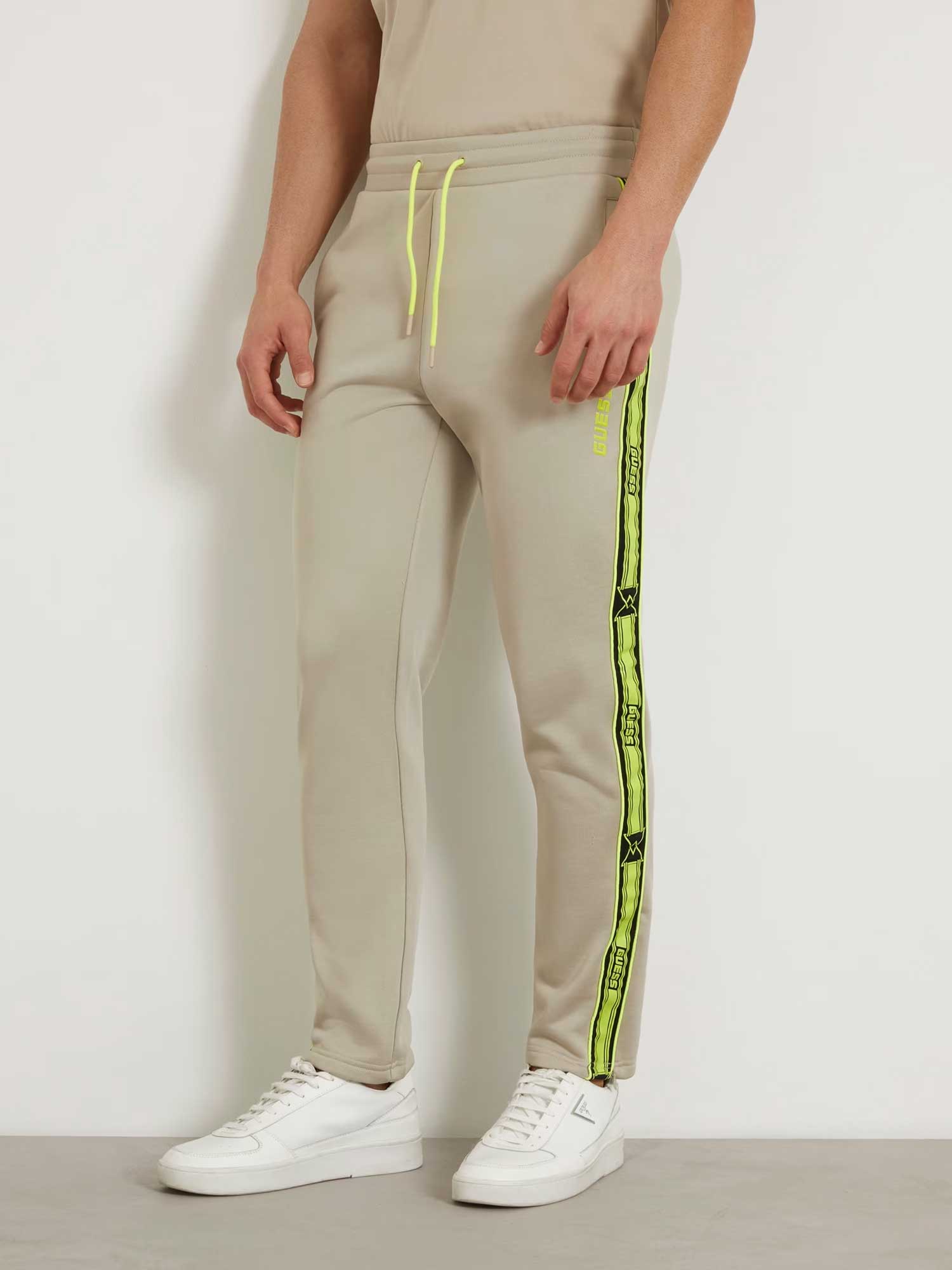 Mens Sweatpants - Beige/Yellow