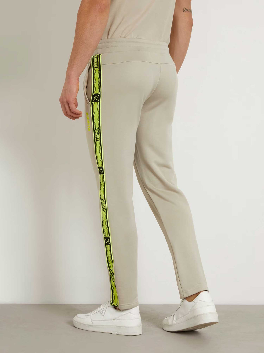 Mens Sweatpants - Beige/Yellow