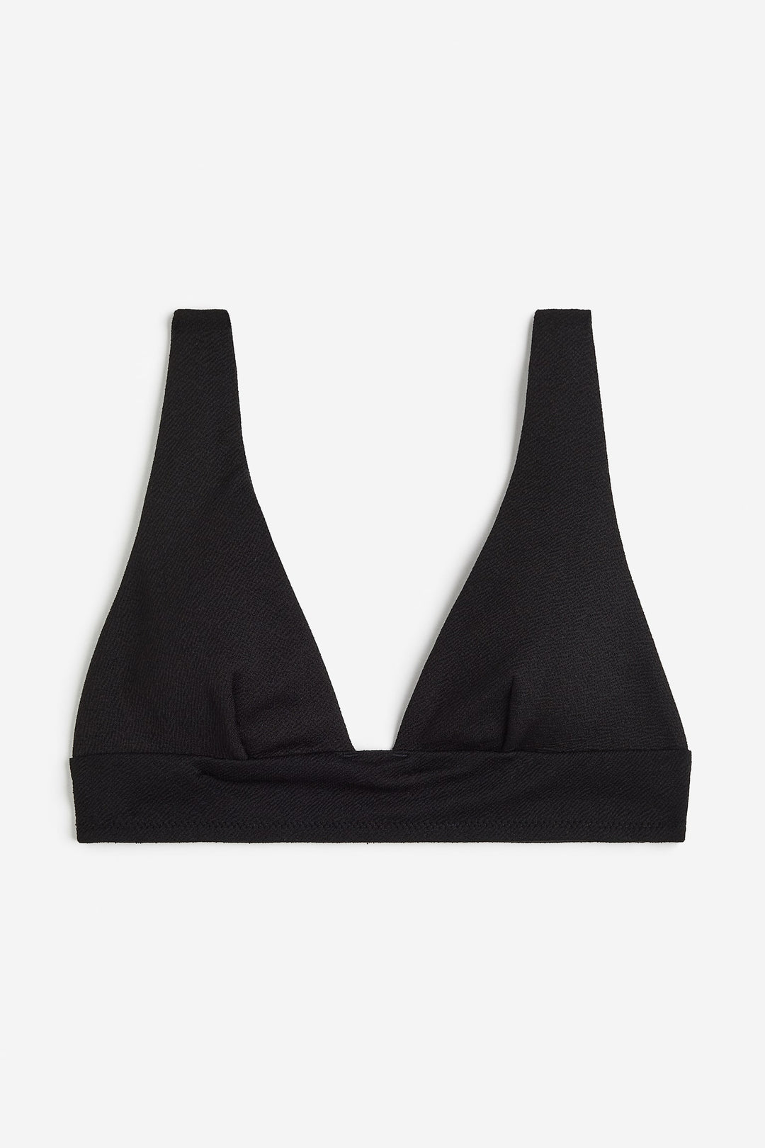 Ribbed Padded Bikini Top, Black
