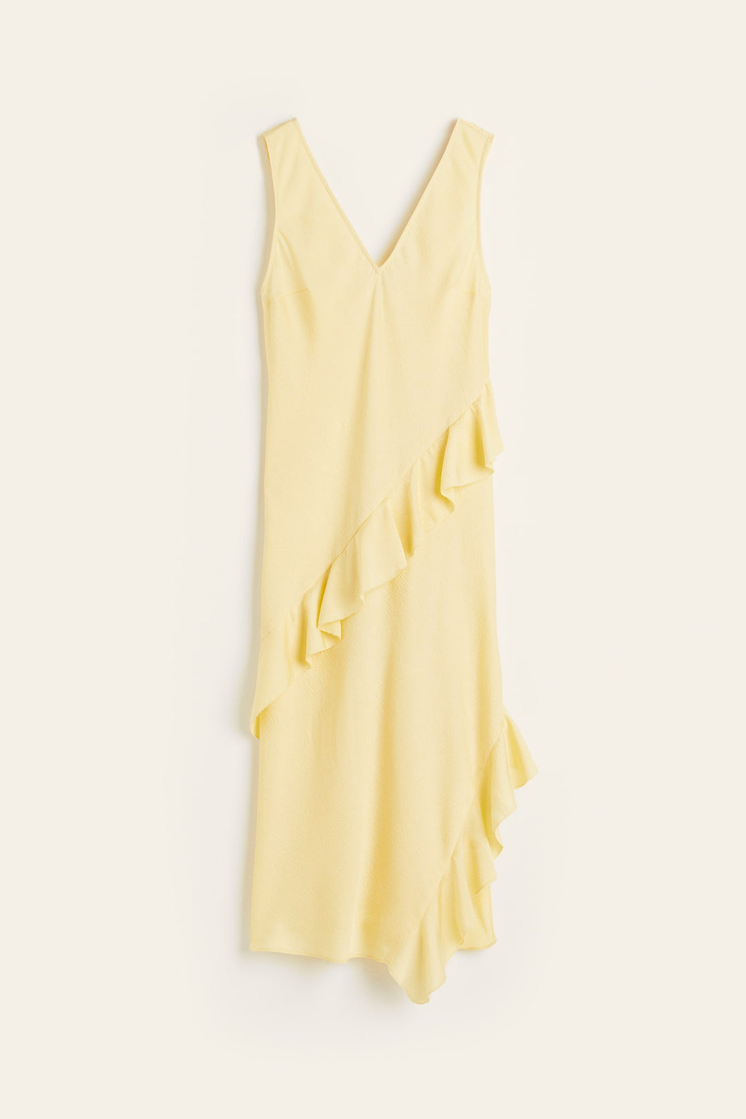Pleated Satin Party Dress, Yellow