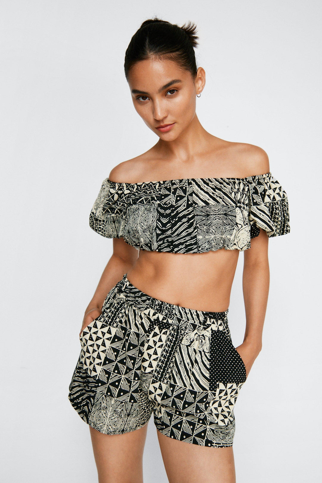 Petite Batik Print Flippy Shorts