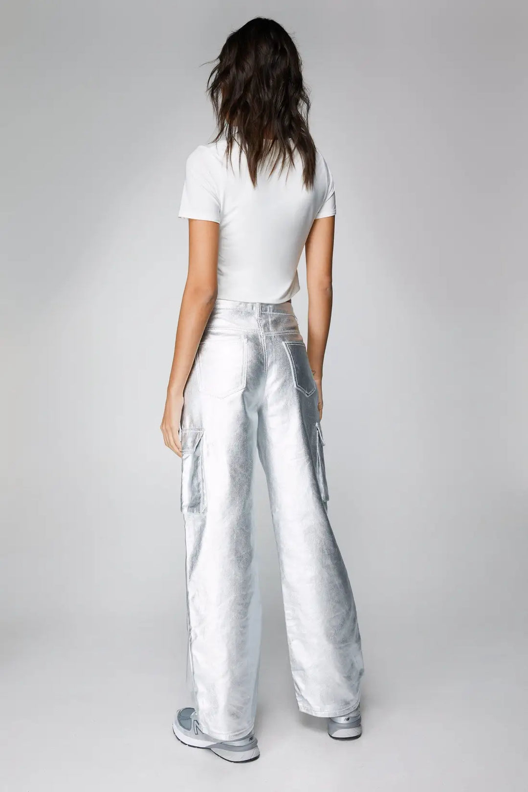 Mettalic cargo pants
