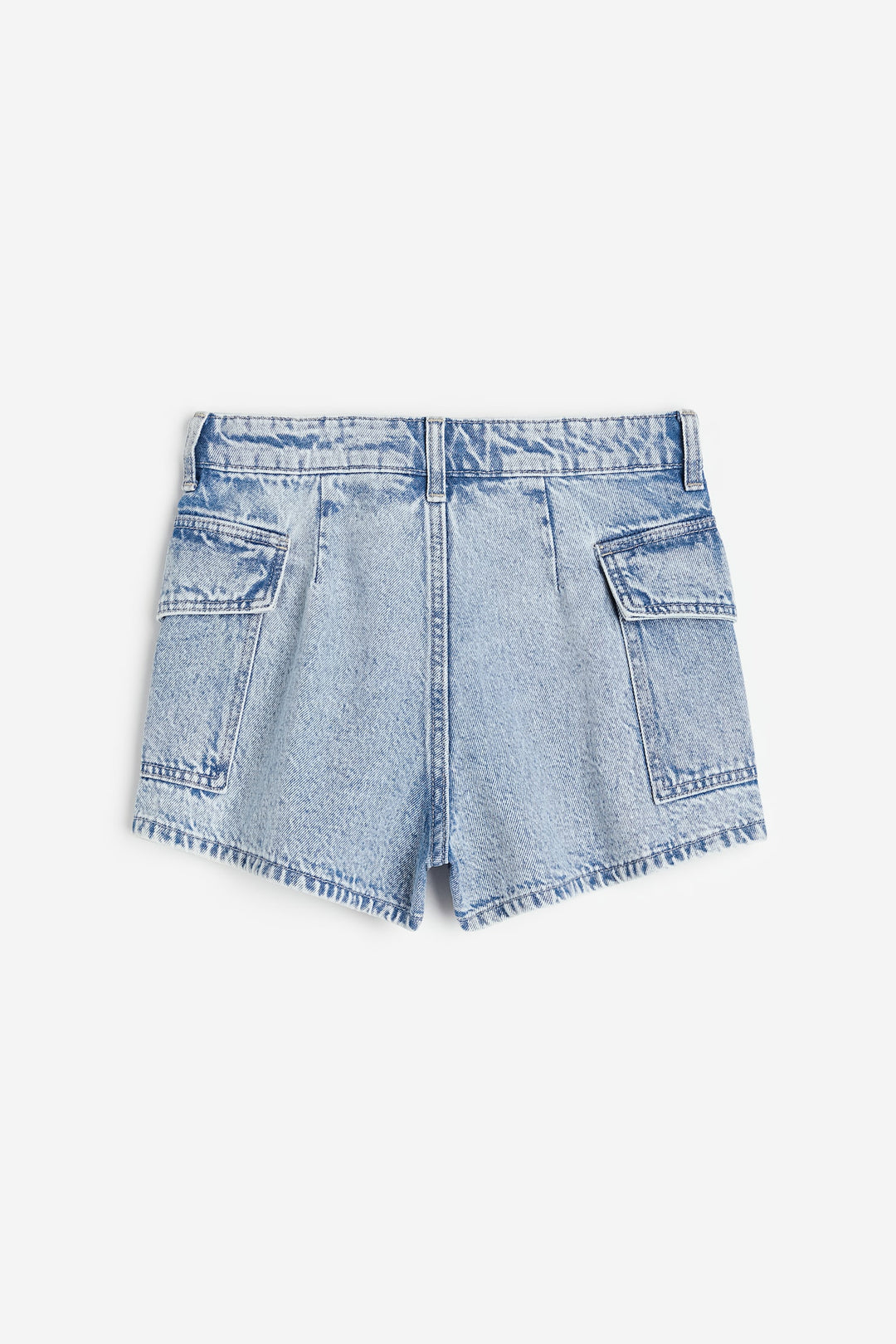 Relaxed High Denim Shorts, Blue