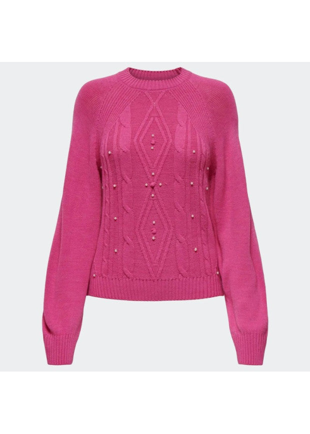 Fuksija Fedora sieviešu adīts džemperis