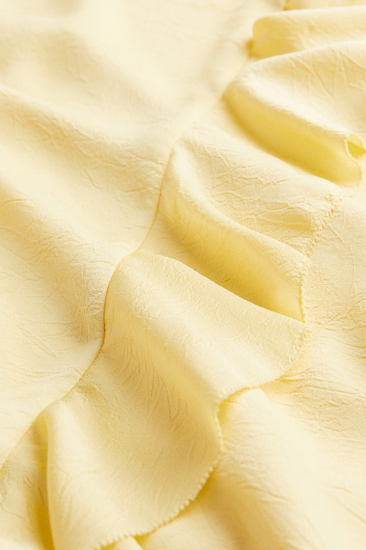 Pleated Satin Party Dress, Yellow