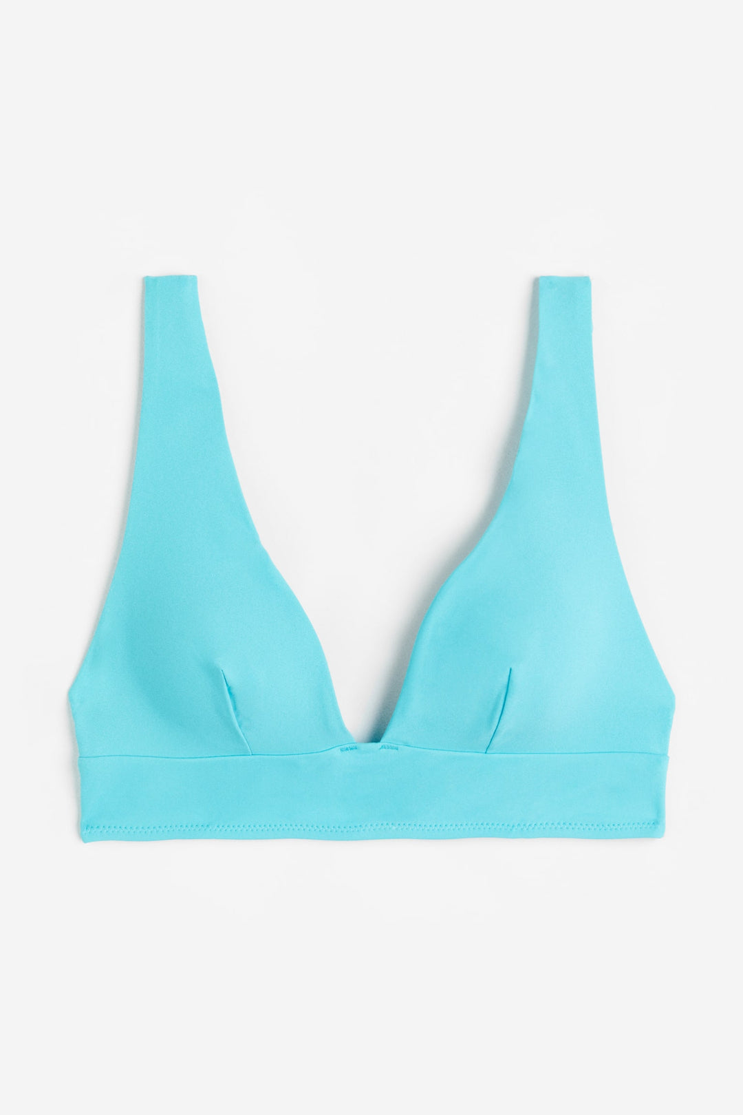 Ribbed Padded Bikini Top, Blue